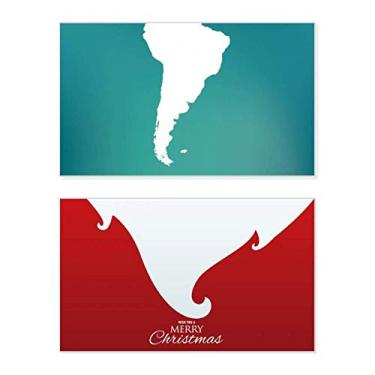 Imagem de Mapa de contorno do continente da América do Sul feriado Feliz Natal Cartão de parabéns Mensagem de Natal