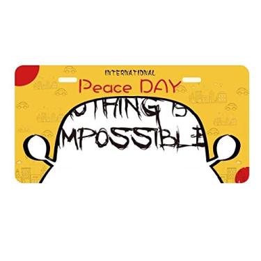 Imagem de DIYthinker Etiqueta para placa de licença Nothing is Impossible Decoração de carro Dia da Paz