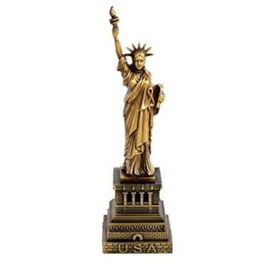 Imagem de Decorações Para Salas De Casa Estátua Da Liberdade Americana Estatuetas De Liberdade De Metal 4 De Julho Decorações Escultura Patriótica Modelo De Mesa Vintage Ilha Da Liberdade 3d