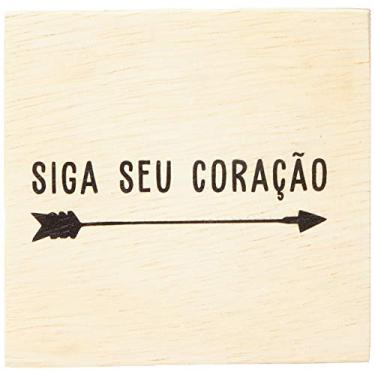 Imagem de Arte Maníacos Bloco em madeira Siga Seu Coração Flecha - 15x15cm