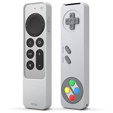 Imagem de elago Capa R4 Retro compatível com Apple TV 4K Siri Remote 2022 3ª geração, compatível com Apple TV Siri Remote 2021 2ª geração - Design clássico de controle [não funcional], protetora (cinza claro)