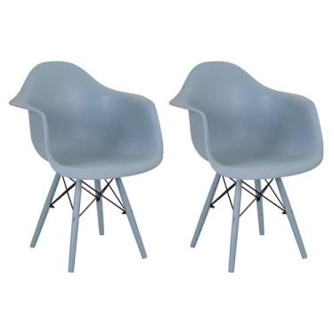 Imagem de Kit 2 Cadeiras De Jantar Braço Eames Eiffel Azul Claro Color - Sf. Hom