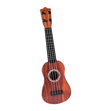 Imagem de YIJU Guitarra ukulele realista de 21 polegadas, educação infantil, instrumento de treinamento dedilhado, 4 soprano ukulele para crianças crianças
