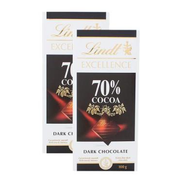 Imagem de Chocolate Lindt Excellence 70% Cocoa Dark Com 100G  Kit Com Duas Unida