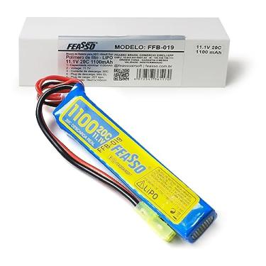 Imagem de Bateria De Lipo 11.1v 1100mah Airsoft 1 Sticks Aeg Serve Rifle Pdw