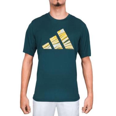 Imagem de Camiseta Adidas Treino Hiit Graphic Slogan Verde E Amarelo