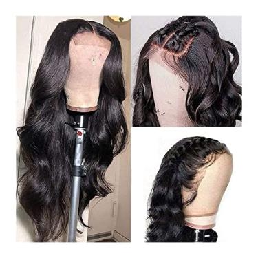 Imagem de Perucas femininas perucas de cabelo humano brasileiro 4 × 4 × 1 T parte peruca com fechamento de renda para mulheres 25-81 centímetros peruca ondulada pré-arrancada cabelo natural renda transparente 13 × 4 × 1 peruca frontal de renda perucas de cabelo humano (cor: 33x4x1 lace wi