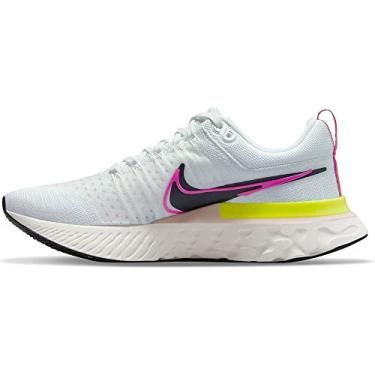 Imagem de Nike Tênis de corrida casual feminino React Infinity Run Flyknit 2, Branco/preto/vela/explosão rosa, 5
