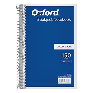 Imagem de Oxford Caderno para 3 objetos, 15,24 cm x 23,89 cm; Regra universitária, 150 folhas, 2 divisórias (65362)