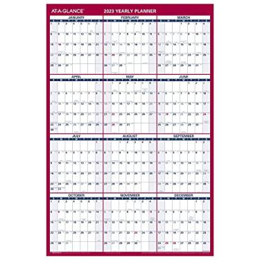 Imagem de Calendário apagável 2023, planejador de parede apagável a seco da AT-A-GLANCE, 91,44 cm x 60,96 cm, grande, vertical/horizontal, reversível, inclui marcador (PM2628)