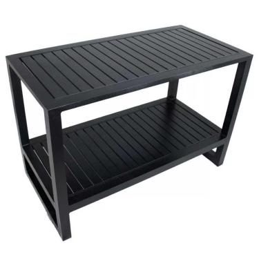 Imagem de Aparador Roma Em Alumínio Com Tampo Ripado  Preto