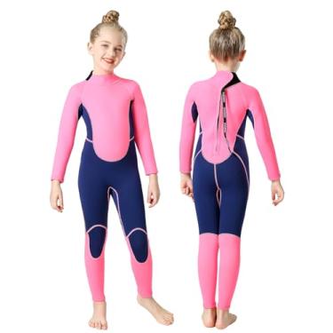 Imagem de REALON Roupa de mergulho infantil para meninos e meninas, jovens, roupa de banho térmica de neoprene para crianças de 2,5 mm e 3 mm, zíper nas costas, manga comprida para natação, mergulho, surfe,