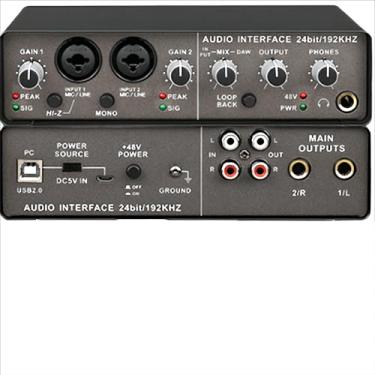 Imagem de Interface de audio,placa de som profissional de canal USB 2.0 DC 5V de alta velocidade, função de monitor para estúdio/gravação musical/gravação vocal/jogos/Equipamentos para Gravação Musical, etc