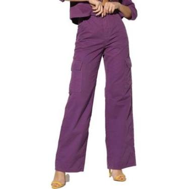 Imagem de Calça Jeans Wideleg Onça Preta Side Bag . Feminino-Feminino