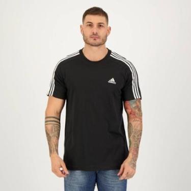 Imagem de Camiseta Adidas 3 Stripes Preta e Branca-Masculino