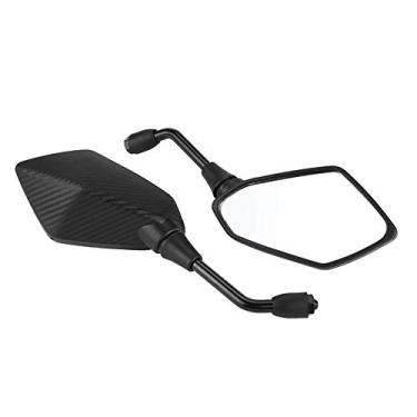 Imagem de Par de Espelho Retrovisor Universal Preto para Motocicleta, Lado Esquerdo Direito 10 Mm, Grande Visão de Tráfego de Segurança para a Maioria das Motocicletas,