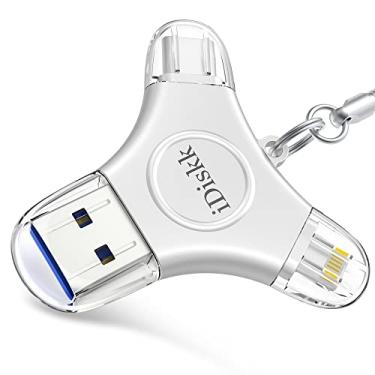 Imagem de App-le Certified iDiskk 128 GB Flash Drive iPhone 17 16 Foto Stick USB C iPad Pro Android Samsung para iPhone 15/14/14 PRO/13/13 PRO/12 Pro/12 Mini/XR/X, iPhone Armazenamento USB para PC, MacBook