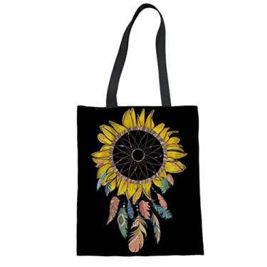 Imagem de GOSTONG Bolsa de ombro com estampa de girassol para mulheres, bolsa de ombro, A - apanhador de sonhos de girassol, One Size
