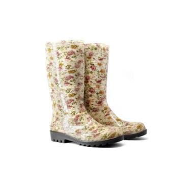 Imagem de Bota Galocha Feminina Baspan Floral Impermeável