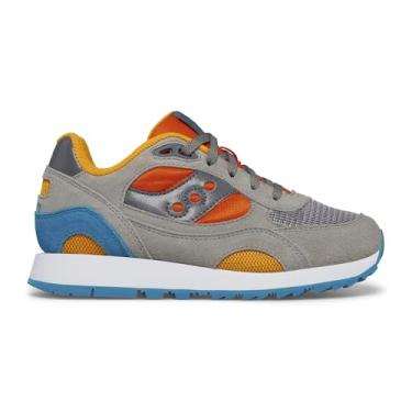 Imagem de Saucony Tênis infantil unissex Shadow 6000, Cinza/Laranja/Azul, 1 Big Kid