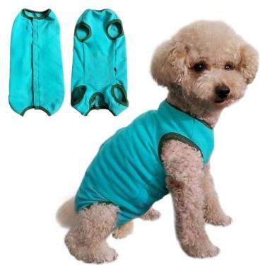 Imagem de Paipeper Camisa pós-cirurgia para cães de recuperação pós-cirurgia para filhotes, terno cirúrgico de recuperação para cães machos, macacão de cachorro protege feridas cirúrgicas (azul-GG)