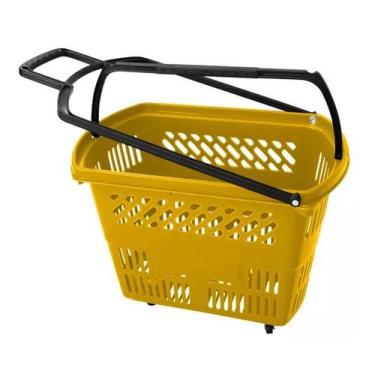 Imagem de Cesta De Supermercado Compras Com Rodas Rodinhas 30Lts - JRMarketing, 