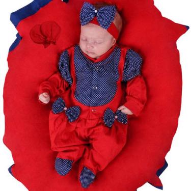 Imagem de Saída Maternidade Menina Fofura Gigi Vermelha 04 Peças - Mavi Baby