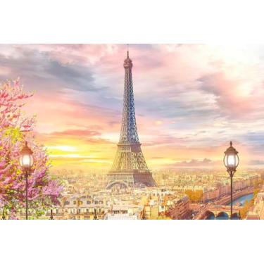 Imagem de Painel de Lona Paris Cidade Luz e Flores - Fabrika de Festa, 300x200cm
