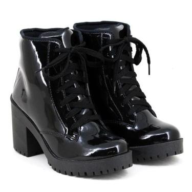 Imagem de Coturno Feminino Tratorado Verniz Conforto Casual Moda - World Boot Li