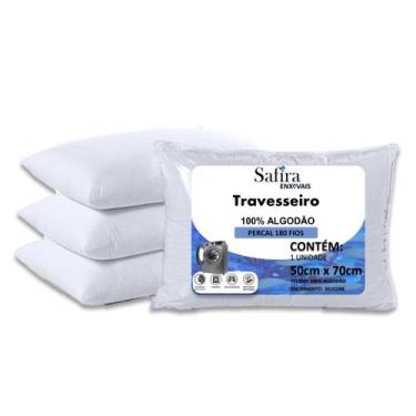 Imagem de Kit Com 02 Travesseiro Percal 180 Fios Algodão Fibra Siliconada Extra 