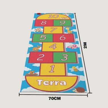 Imagem de Tapete Lona Amarelinha Infantil Brincar 2,00x,70cm - Final Decor