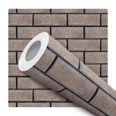 Imagem de Papel de Parede Vinílico Ceramica Tijolos Natural Sala Quarto 3m - DEL