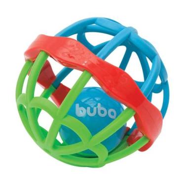 Imagem de Chocalho Baby Ball Cute Collors Infantil Azul e Verde Flexível Primeir