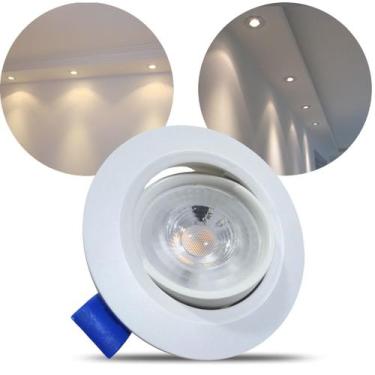 Imagem de Luminária Plafon Spot Redondo Painel Led 5w Embutir Bivolt 3000K - Hr 