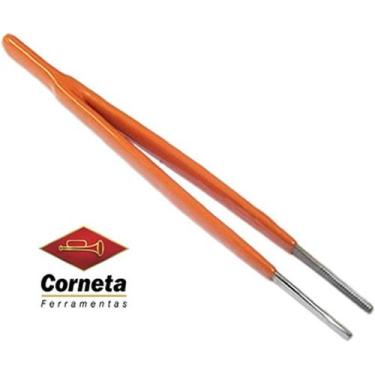 Imagem de Pinça ponta reta plastificada mod.366-r pl-160mm - corneta