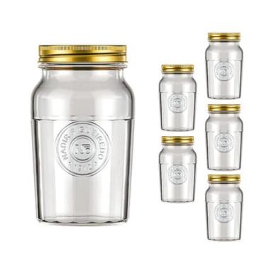 Imagem de Pote de Vidro 1L Americano Cereal Retro Vintage Bolacha 5Un - NADIR FI