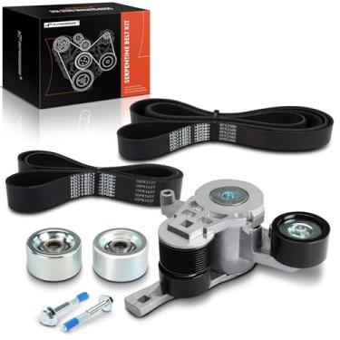 Imagem de A-Premium Kit de transmissão de correia serpentina do motor compatível com Freightliner 114SD, 122SD, Cascadia, Coronado, M2 112, Sport Chassis & Western Star 4700SF, 4800SB, 4900FA, 4900SA, 5700XE -
