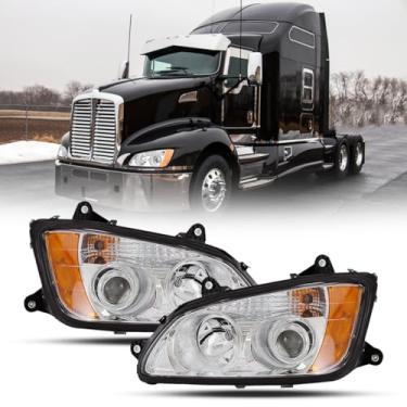 Imagem de Sterlix Par de faróis para Kenworth T660 T170 T270 T370 T440 T470 T700 2008-2016 Conjunto de farol dianteiro OE Substituição do lado do motorista e do passageiro Aprovado pelo DOT [Todas as lâmpadas