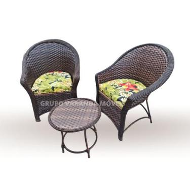 Imagem de Conjunto Poltronas E Mesa Área Externa,jardim,vime Sintético - Varanda