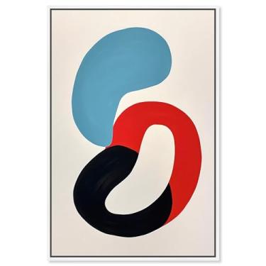 Imagem de Perfect Match II Arte de parede abstrata retrô contemporânea por Notoriart, moldura flutuante branca, 40,6 cm x 61 cm