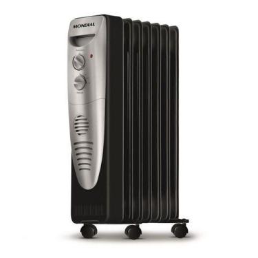 Imagem de Aquecedor À Óleo Mondial - Com Sistema De Segurança, Preto/Cinza, 110V