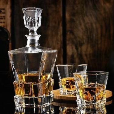 Imagem de Garrafa Decanter Whisky Vidro Licor 800Ml +6 Copos Superluxo - Vachero