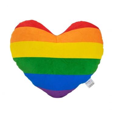 Imagem de Almofada Coração Arco-íris 30x12x34cm - Tudo Em Caixa