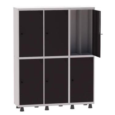 Imagem de Armário Guarda Volume Locker Roupeiro Insalubre 3 Vãos 06 Portas GRP50