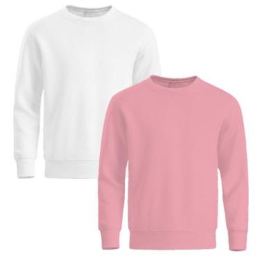 Imagem de Kit 2 Moletom Masculino Liso Treino Frio Gola Careca Slim - Quero Shoe