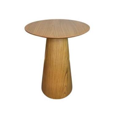 Imagem de Mesa de Apoio Cone Laminada em Madeira Natural - Tampo 60 cm Altura 60