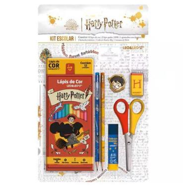 Imagem de Kit Escolar Harry Potter 12 Lápis de Cor + Lápis Grafite Estampado + A