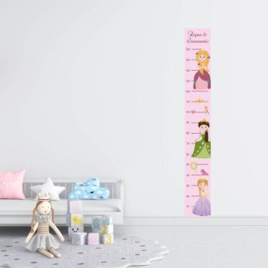 Imagem de Régua Adesivo de Crescimento Princesas Rosa Quarto Menina - Kanto Stor