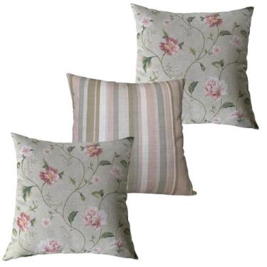 Imagem de Kit 3 Capas de Almofada Impermeável Estampa Digital 100% Algodão 43cmx