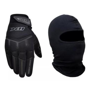 Imagem de Kit Luva X11 Fit X Masculina + Touca Ninja Balaclava Algodao, GG